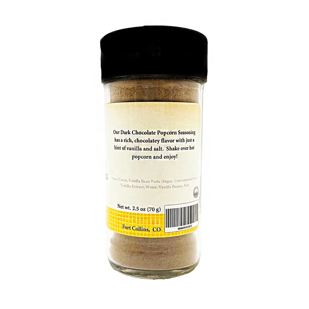 Dark Chocolate Popcorn Seasoning, Gourmet Popcorn Seasoning - Case of 12 Jars