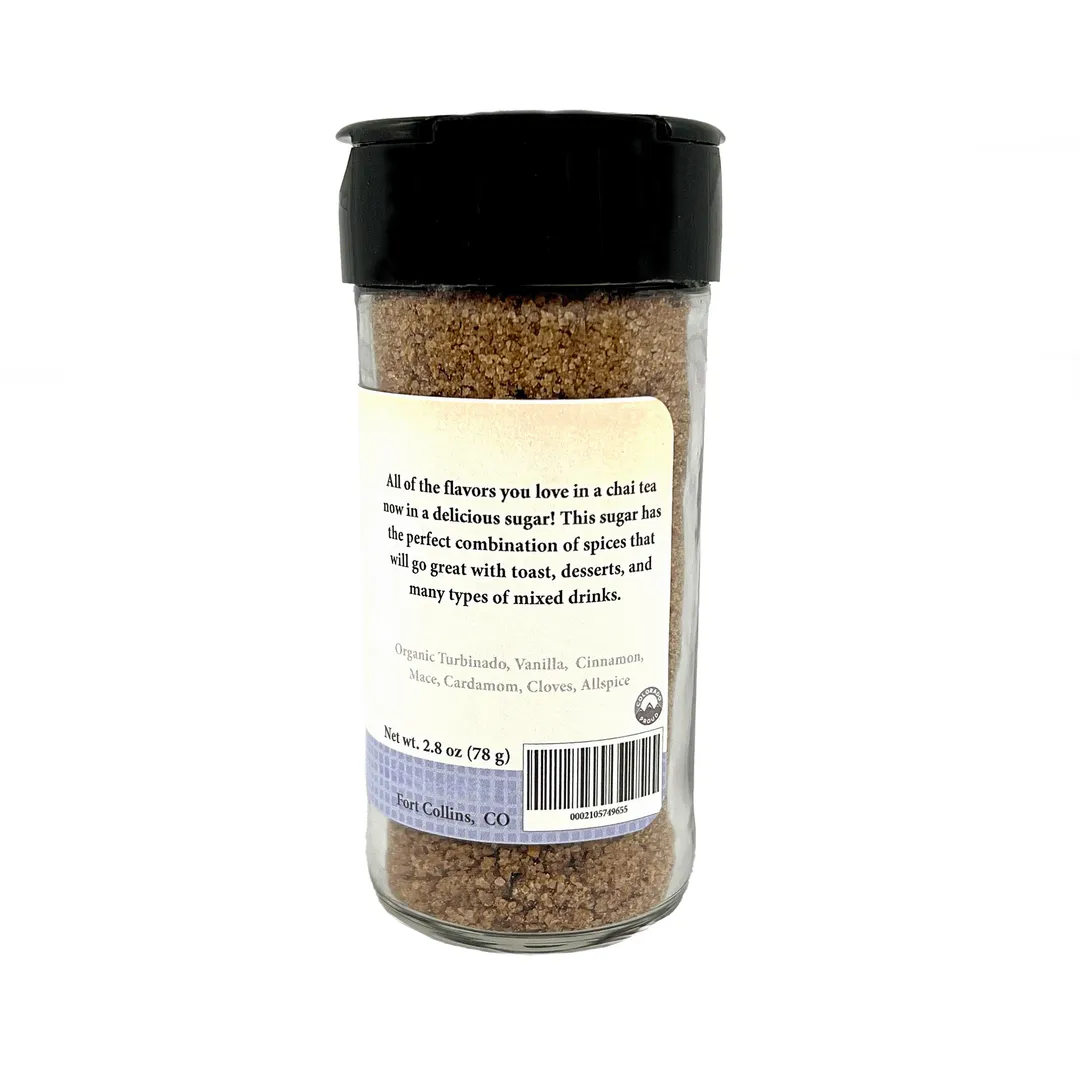 Spiced Chai Sugar, Gourmet Sugar for Baking, Rimming Sugar for Cocktails, Coffee and Tea - Case of 12 Jars