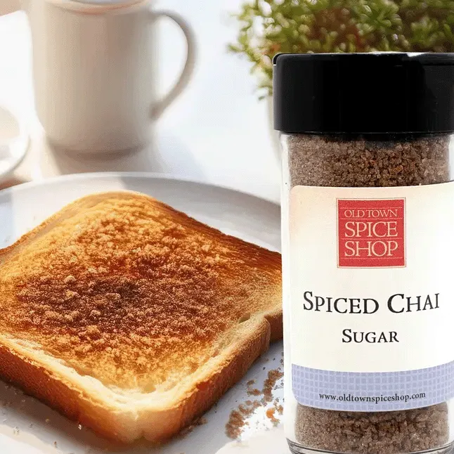Spiced Chai Sugar, Gourmet Sugar for Baking, Rimming Sugar for Cocktails, Coffee and Tea - Case of 12 Jars