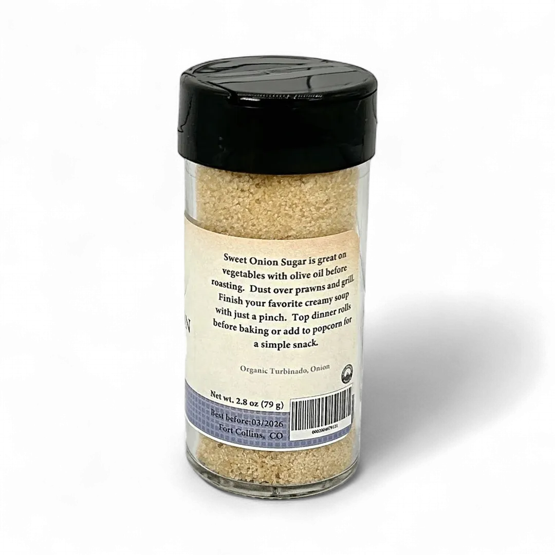 Sweet Onion Sugar, Gourmet Sugar for Baking, Rimming Sugar for Cocktails, Coffee and Tea - Case of 12 Jars