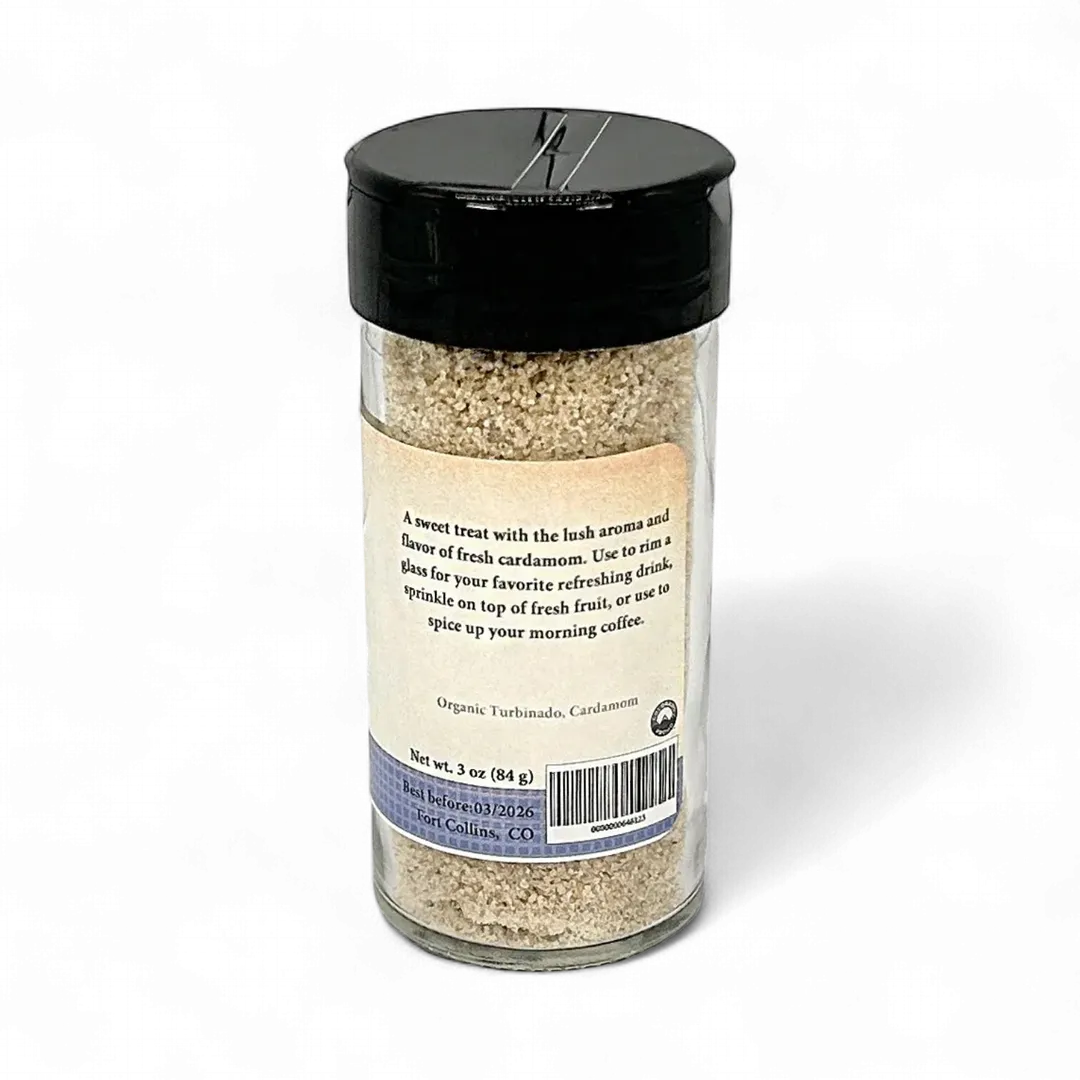Cardamom Sugar, Gourmet Sugar for Baking, Rimming Sugar for Cocktails, Coffee and Tea - Case of 12 Jars