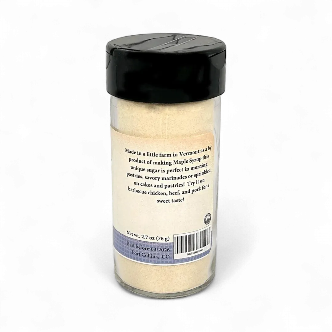 Maple Sugar, Gourmet Sugar for Baking, Rimming Sugar for Cocktails, Coffee and Tea - Case of 12 Jars