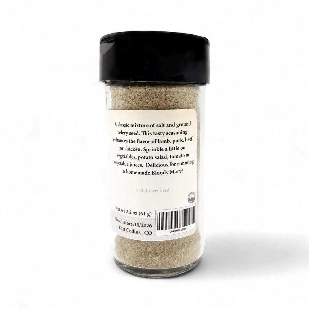 Celery Salt Gourmet Salt for Cooking & Grilling, Gourmet Salt, Cocktail Rimming Salt - Case of 12 Jars