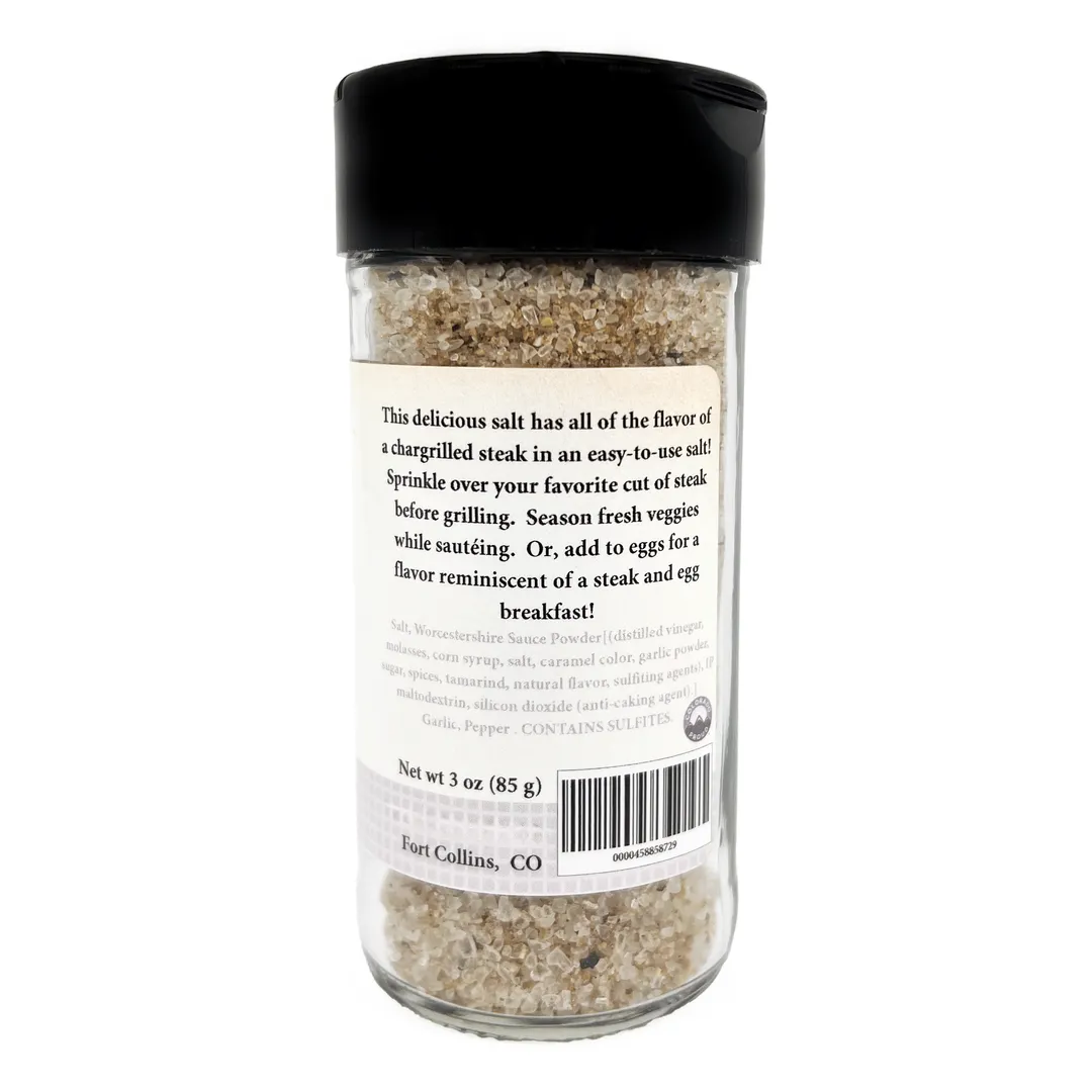 Steakhouse Salt, Infused Salt for Cooking & Grilling, Gourmet Salt, Cocktail Rimming Salt - Case of 12 Jars