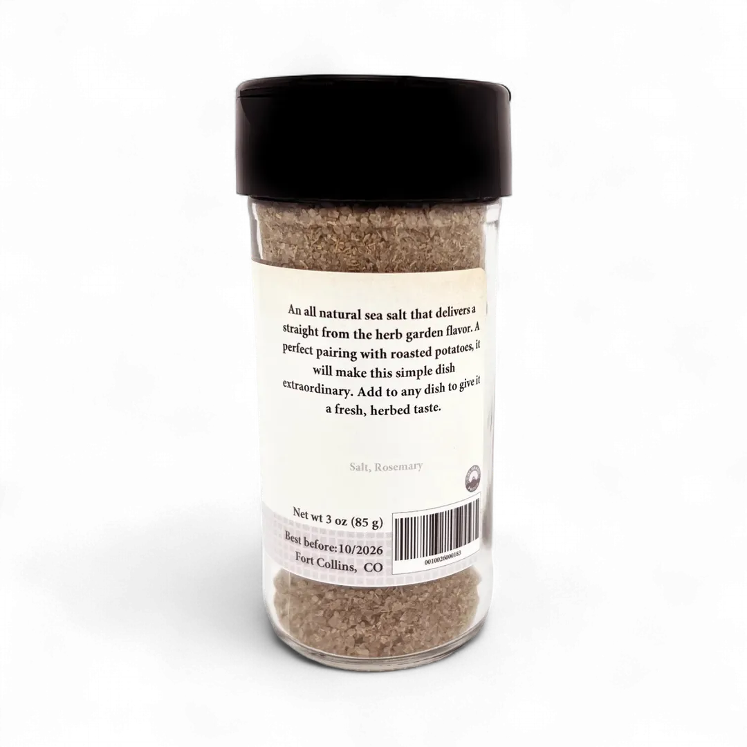 Rosemary Salt Gourmet Salt, Rosemary Sea Salt for Cooking, Herb Gourmet Salt - Case of 12 Jars