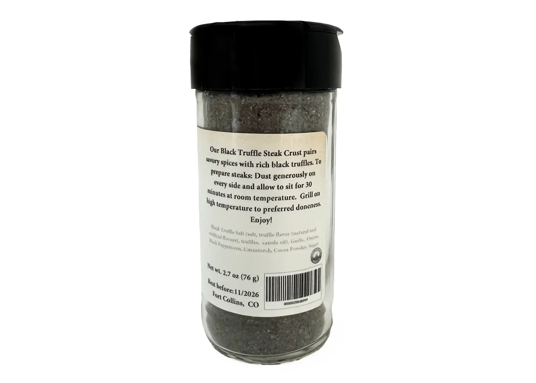 Black Truffle Steak Crust, Gourmet Spices & Seasoning - Case of 12 Jars