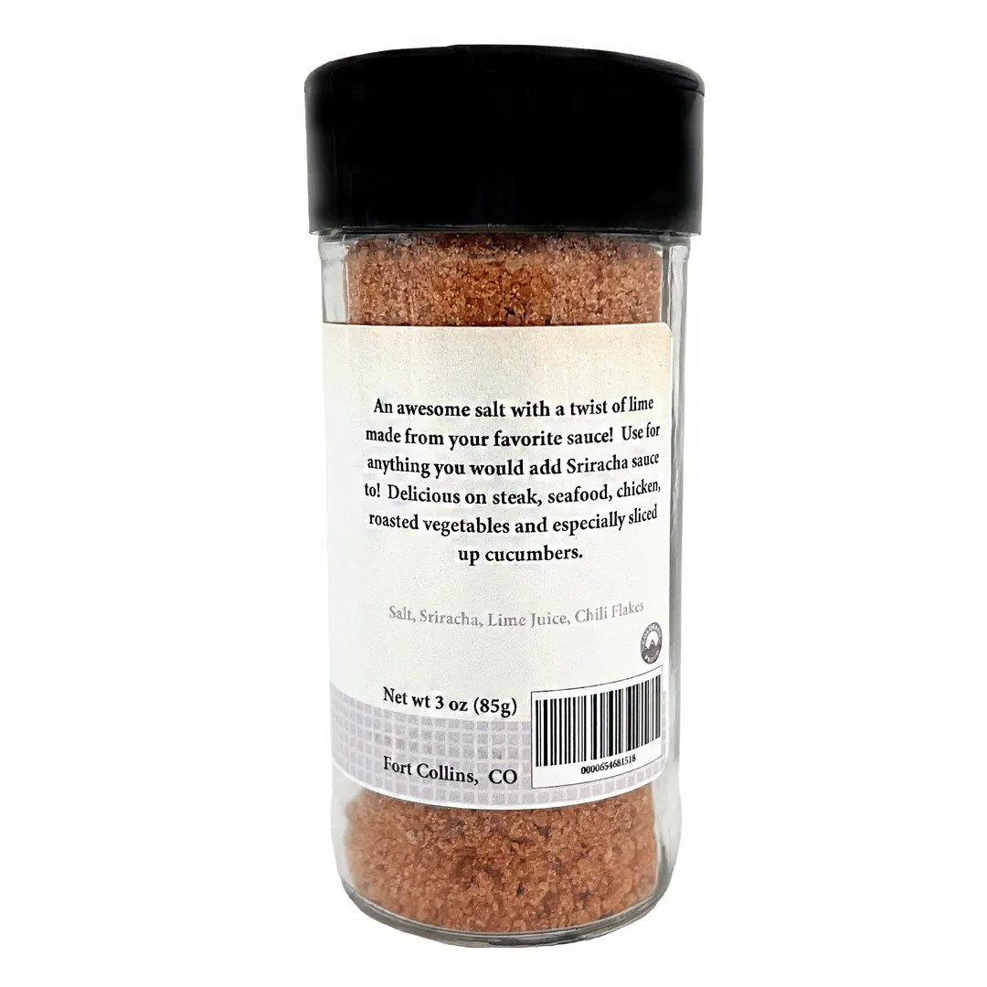 Sriracha Lime Salt, Spicy & Hot Gourmet Salt, Spicy Pepper Salt for Cooking & Grilling, Gourmet Salt, Cocktail Rimming Salt - Case of 12 Jars