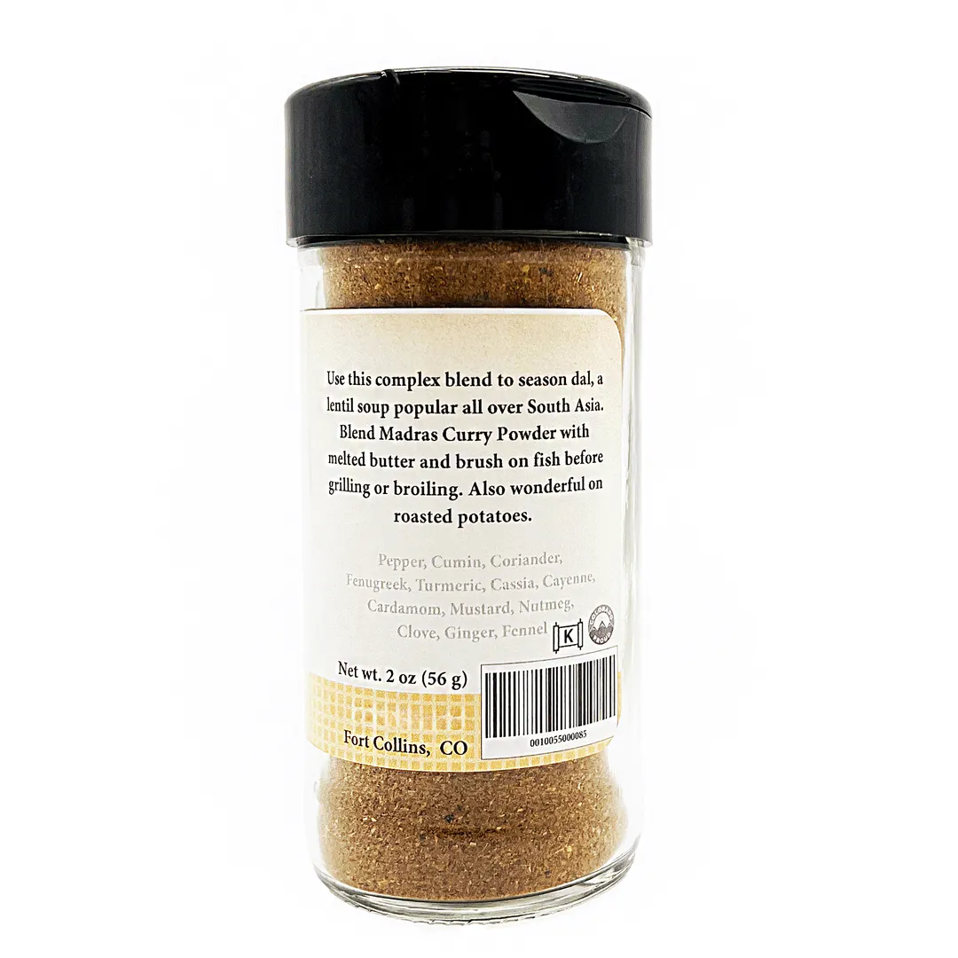 Madras Curry Powder, Gourmet Indian Spices & Seasoning - Case of 12 Jars