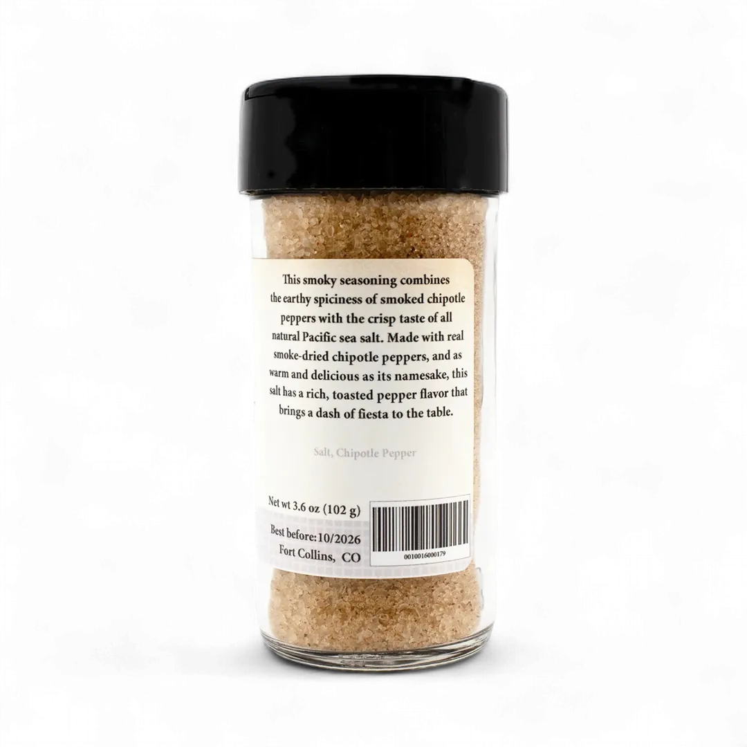 Chipotle Salt, Hot & Spicy Sea Salt for Cooking, Gourmet Salt - Case of 12 Jars