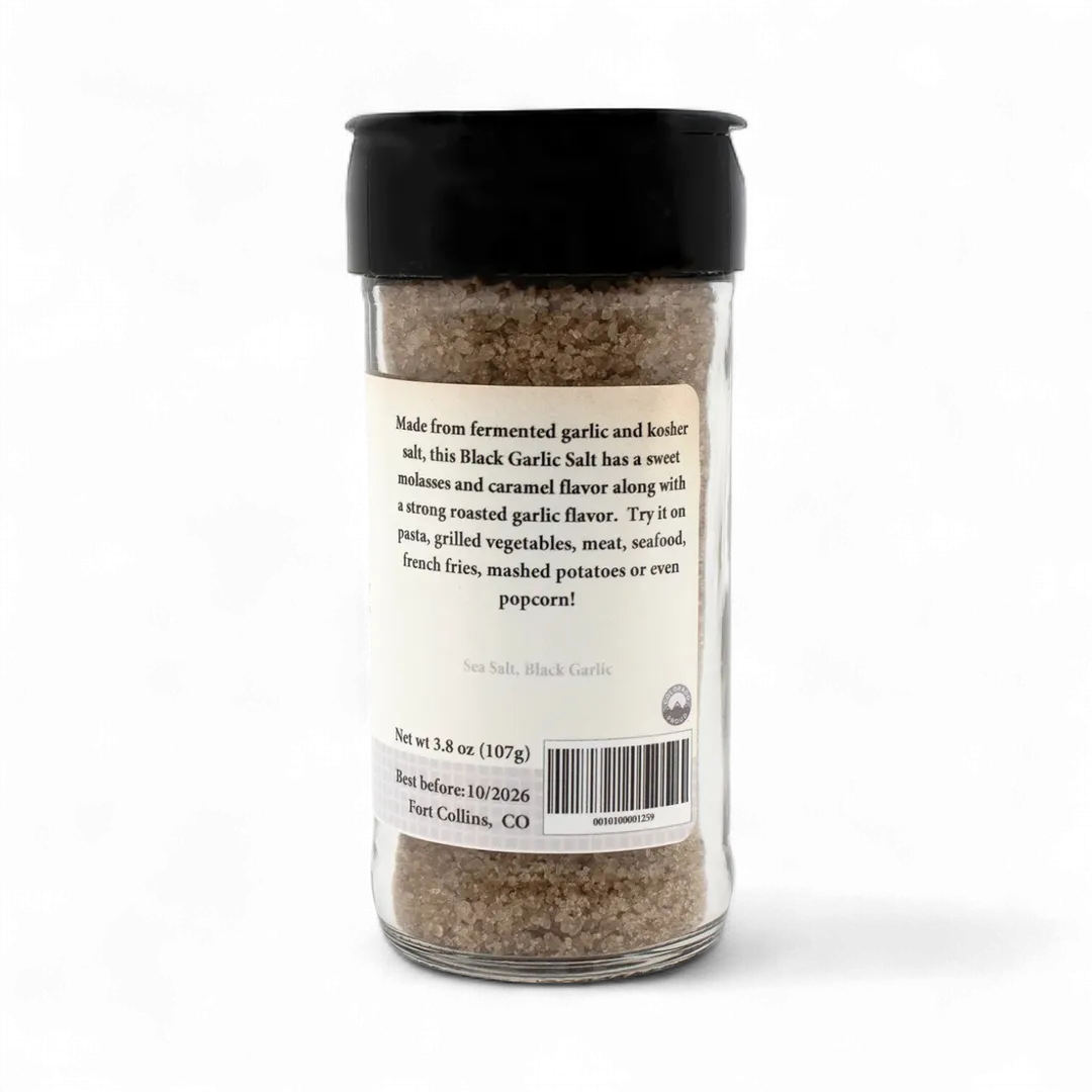 Black Garlic Salt for Cooking & Grilling, Gourmet Salt, Cocktail Rimming Salt - Case of 12 Jars