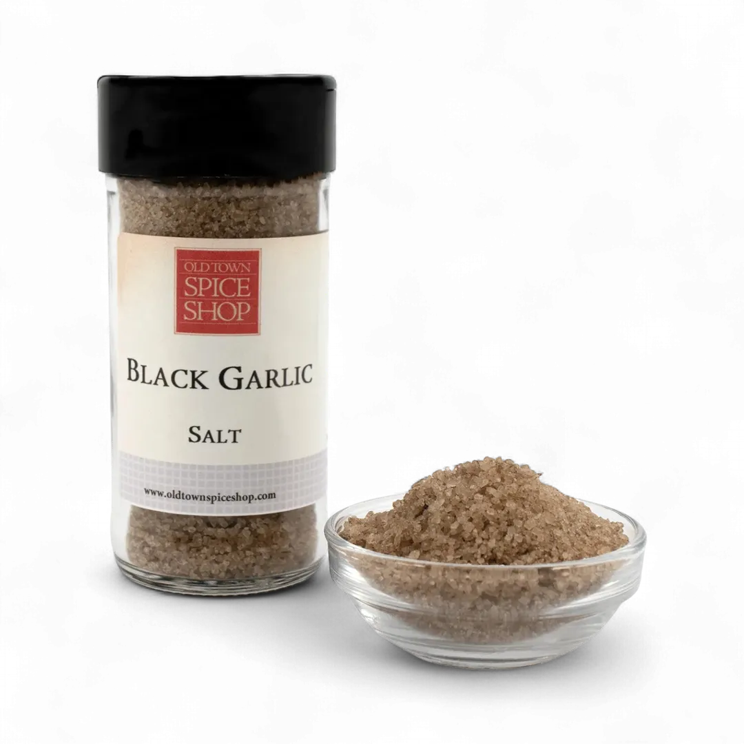 Black Garlic Salt for Cooking & Grilling, Gourmet Salt, Cocktail Rimming Salt - Case of 12 Jars
