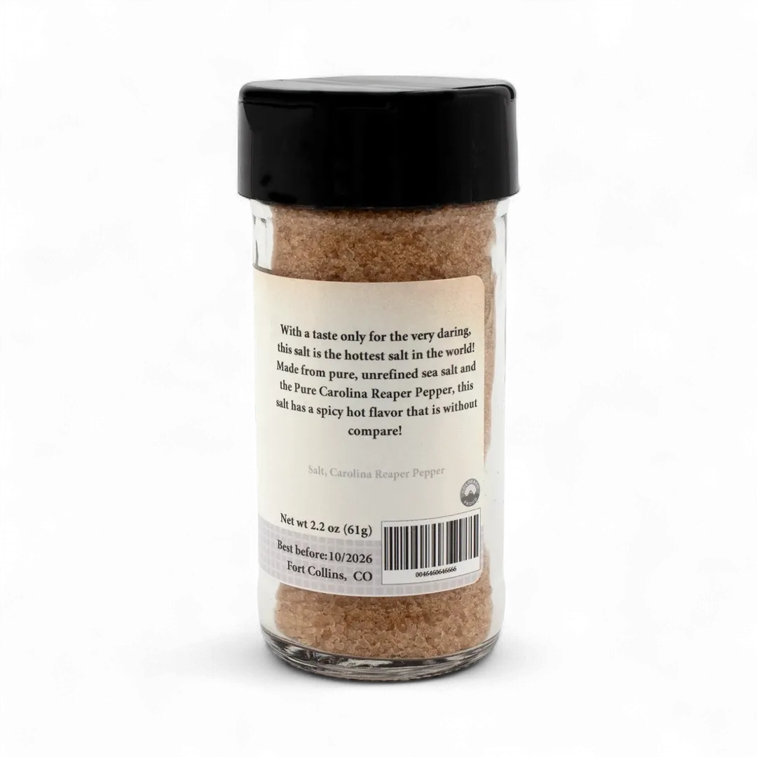 Carolina Reaper Salt Spicy Salt for Cooking & Grilling, Gourmet Salt, Cocktail Rimming Salt - Case of 12 Jars
