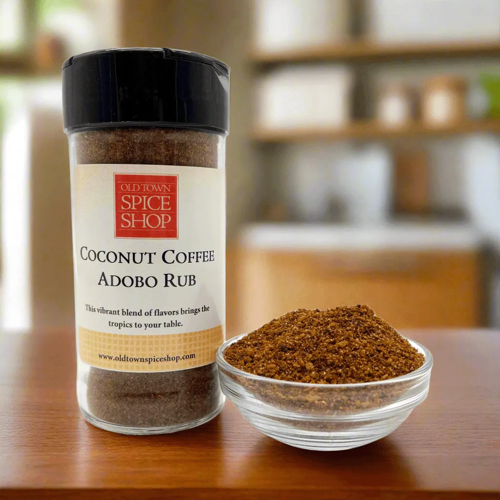 Coconut Coffee Adobo Rub, Gourmet Spices - Case of 12 Jars 
