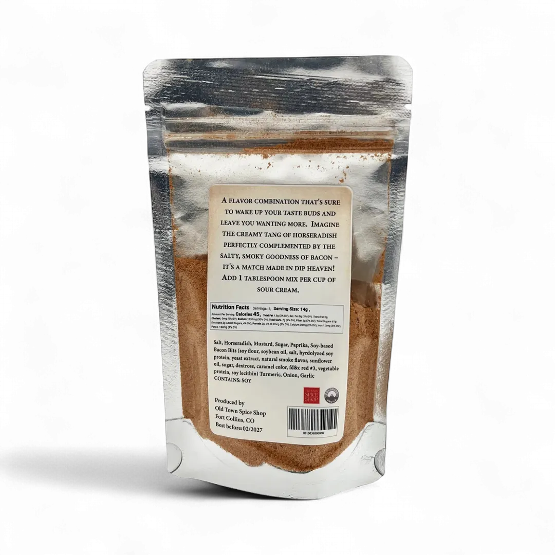 Horseradish Bacon Dip Mix, Vegetable Dip - Case of 12 Pkgs.