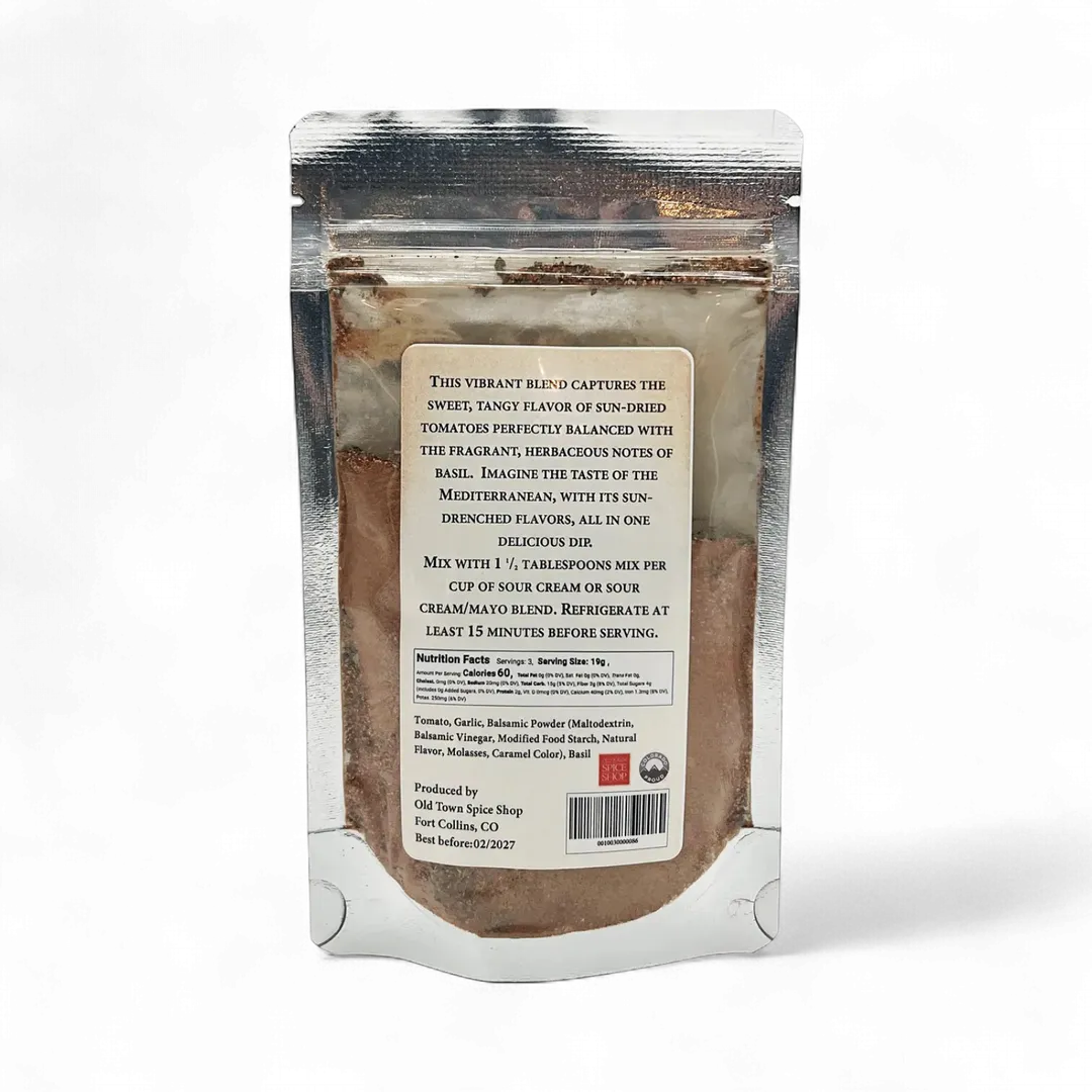 Sun Dried Tomato Basil Dip Mix, Spices, Seasonings & Herbs - Case of 12 Pkgs.