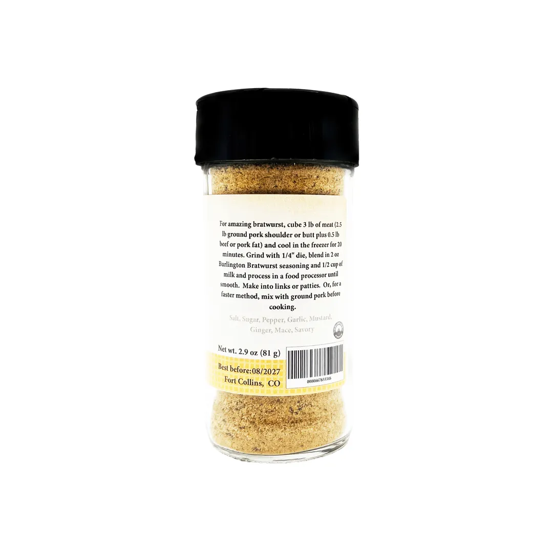 Burlington Bratwurst, Sausage Seasoning & Spices - Case of 12 Jars