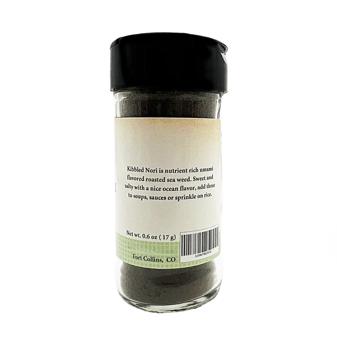 Kibbled Nori, Roasted Sea Weed, Fresh Gourmet Spices - Case of 12 Jars