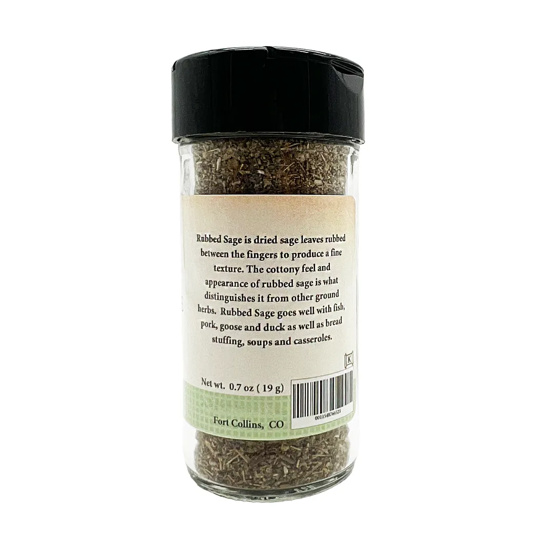 Sage, Rubbed, Dried High Quality Spices - Case of 12 Jars