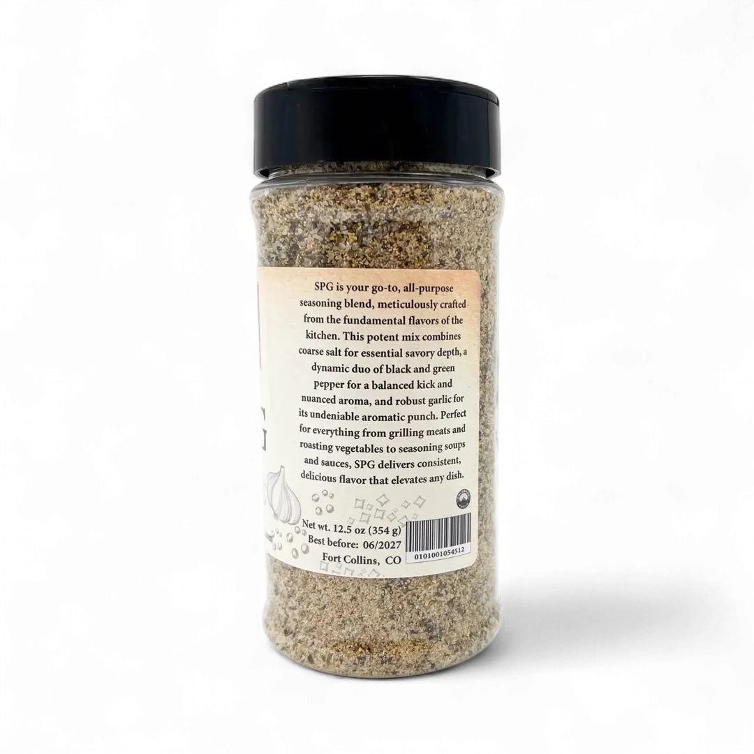 SPG (Salt Pepper Garlic), All-Purpose Seasoning, Grilling Spices - Case of 12 Jars