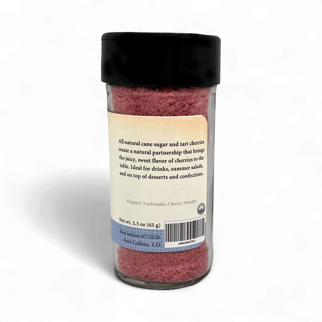 Cherry Sugar, Gourmet Sugar for Baking, Rimming Sugar for Cocktails, Coffee and Tea - Case of 12 Jars