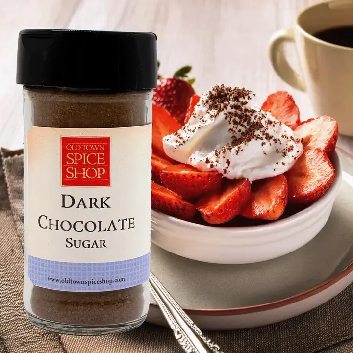 Dark Chocolate Sugar, Gourmet Sugar for Baking, Rimming Sugar for Cocktails, Coffee and Tea - Case of 12 Jars