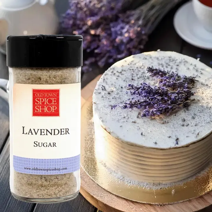 Lavender Sugar, Gourmet Sugar for Baking, Rimming Sugar for Cocktails, Coffee and Tea - Case of 12 Jars