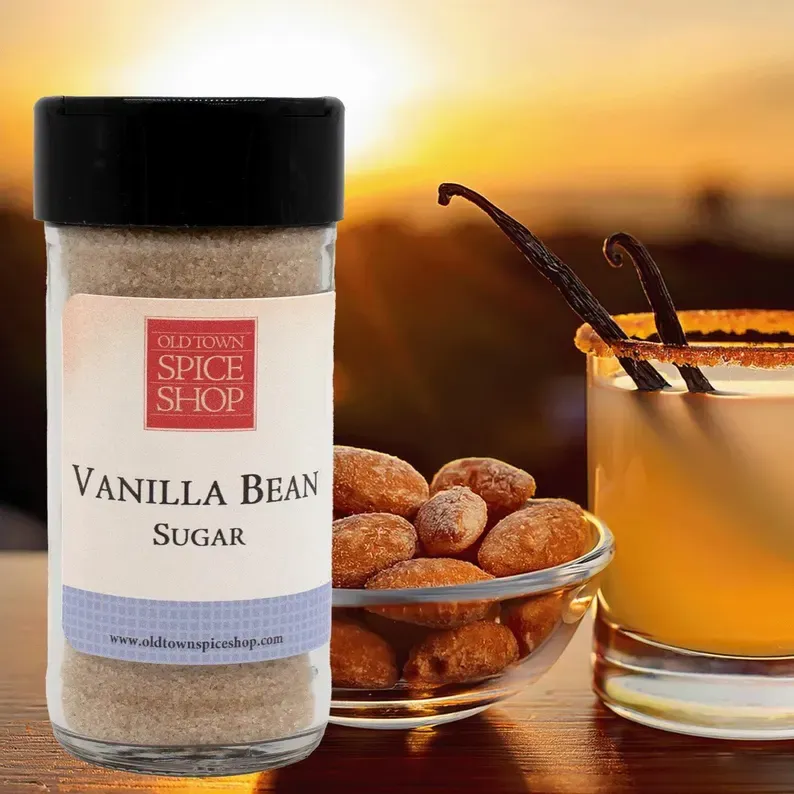 Vanilla Bean Sugar, Gourmet Sugar for Baking, Rimming Sugar for Cocktails, Coffee and Tea - Case of 12 Jars