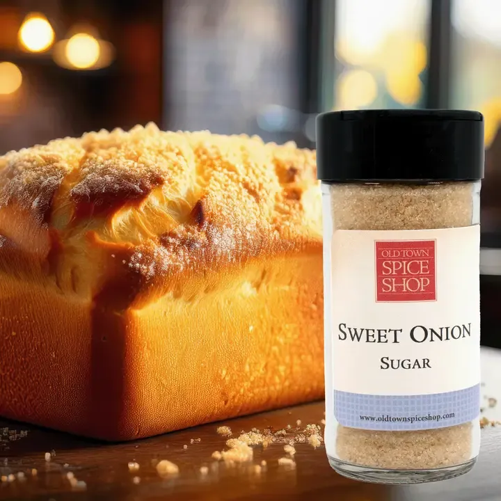 Sweet Onion Sugar, Gourmet Sugar for Baking, Rimming Sugar for Cocktails, Coffee and Tea - Case of 12 Jars