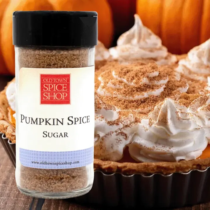 Pumpkin Spice Sugar, Gourmet Sugar for Baking, Rimming Sugar for Cocktails, Coffee and Tea - Case of 12 Jars