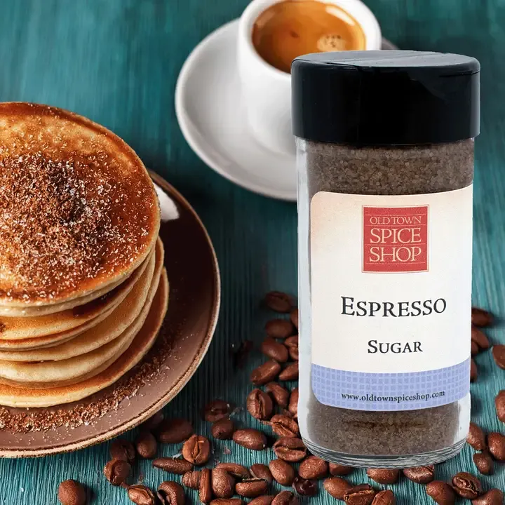 Espresso Sugar, Gourmet Sugar for Baking, Rimming Sugar for Cocktails, Coffee and Tea - Case of 12 Jars