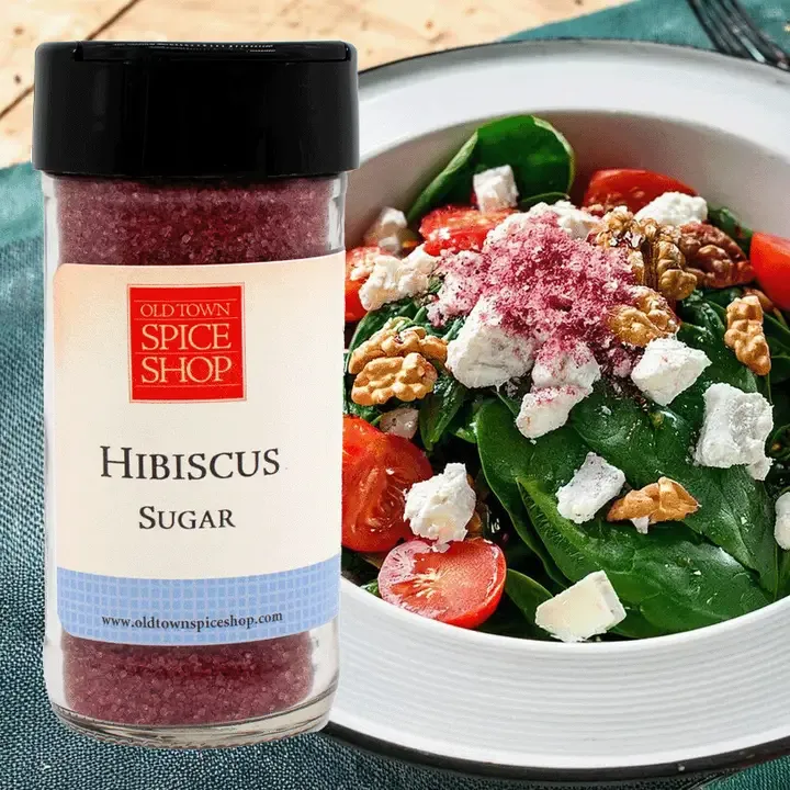 Hibiscus Sugar, Gourmet Sugar for Baking, Rimming Sugar for Cocktails, Coffee and Tea - Case of 12 Jars