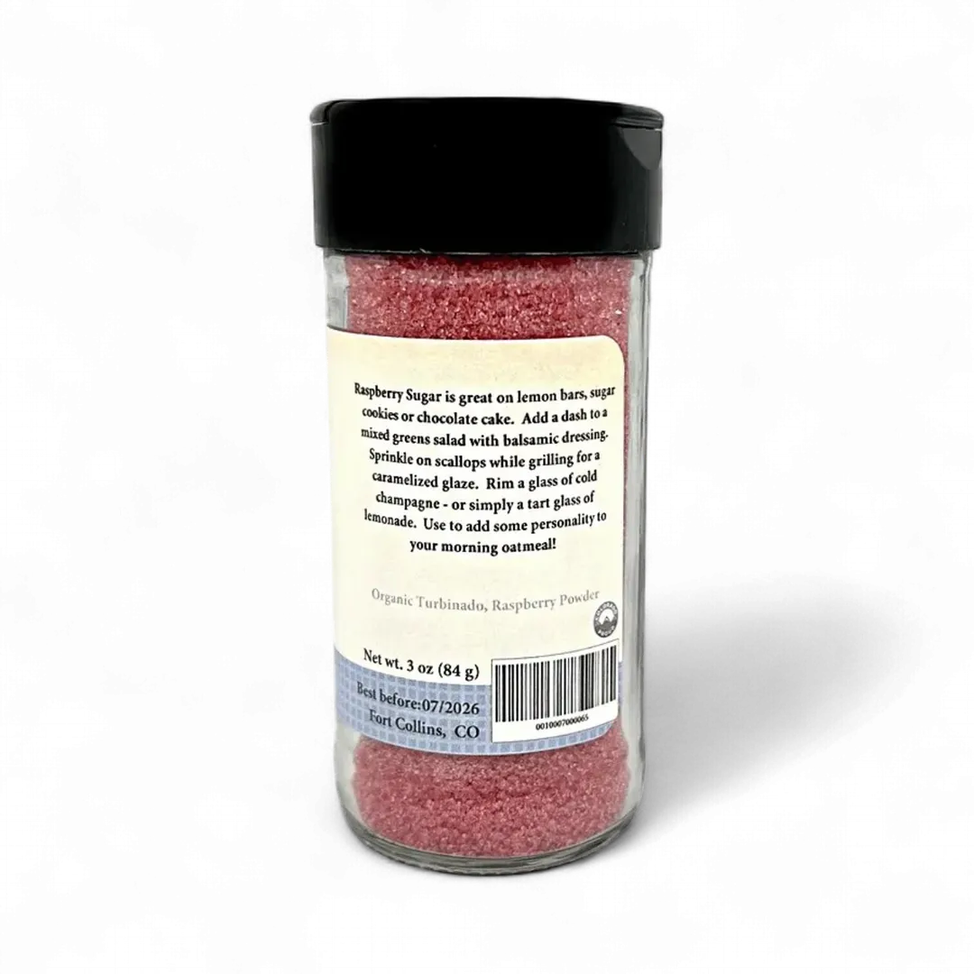 Raspberry Sugar, Gourmet Sugar for Baking, Rimming Sugar for Cocktails, Coffee and Tea - Case of 12 Jars