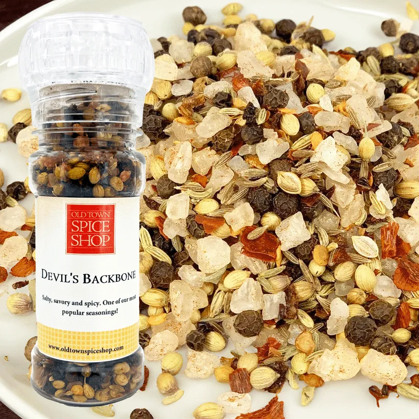 Devil's Backbone, Whole, Spicy All-Purpose Seasoning - Case of 12 Grinder Jars