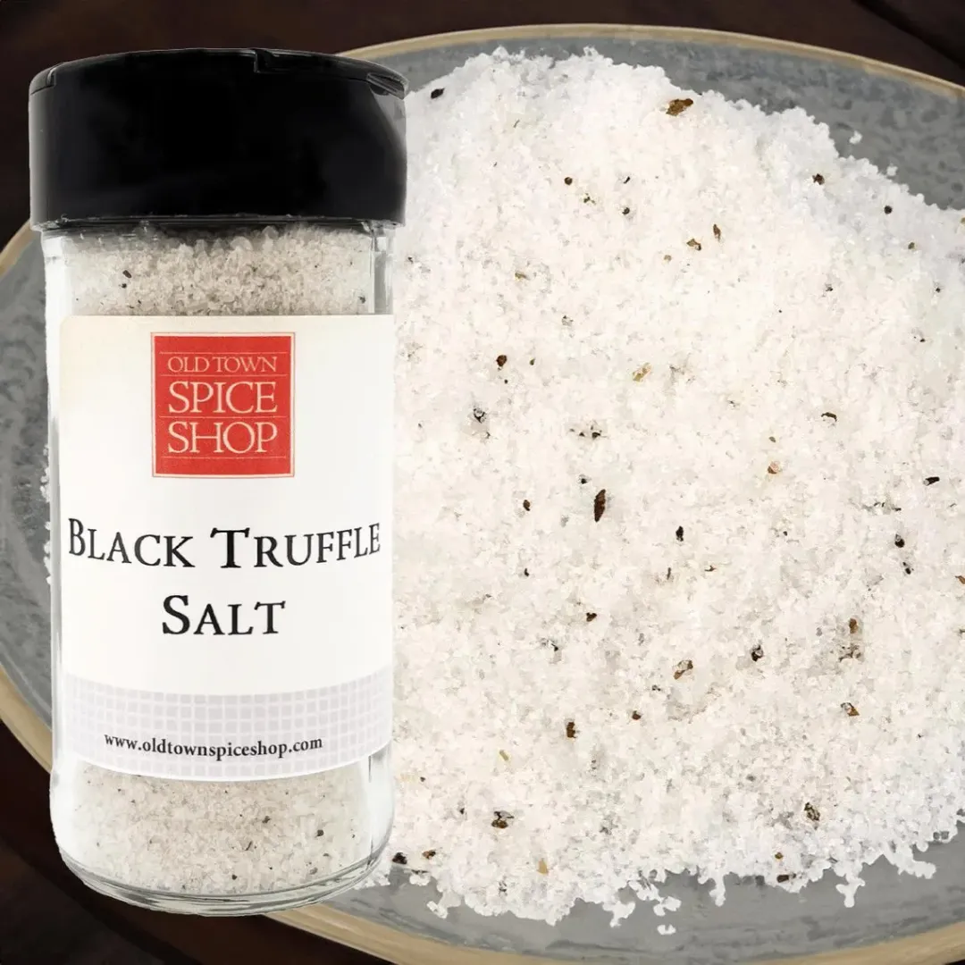 Black Truffle Gourmet Salt for Cooking & Grilling, Gourmet Salt, Cocktail Rimming Salt - Case of 12 Jars
