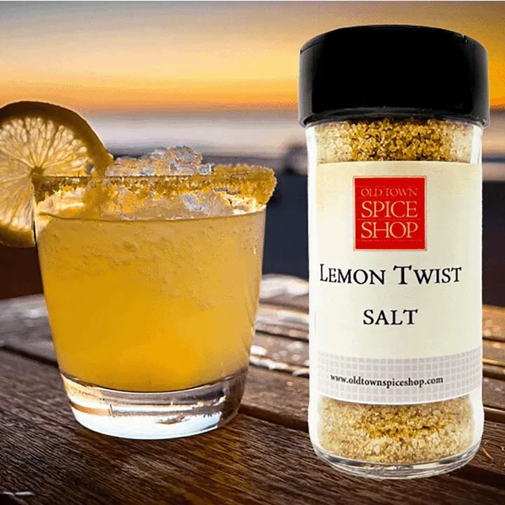 Lemon Twist Salt for Cocktails & Cooking, Cocktail Rimming Salt, Citrus Cocktail Salt - Case of 12 Jars