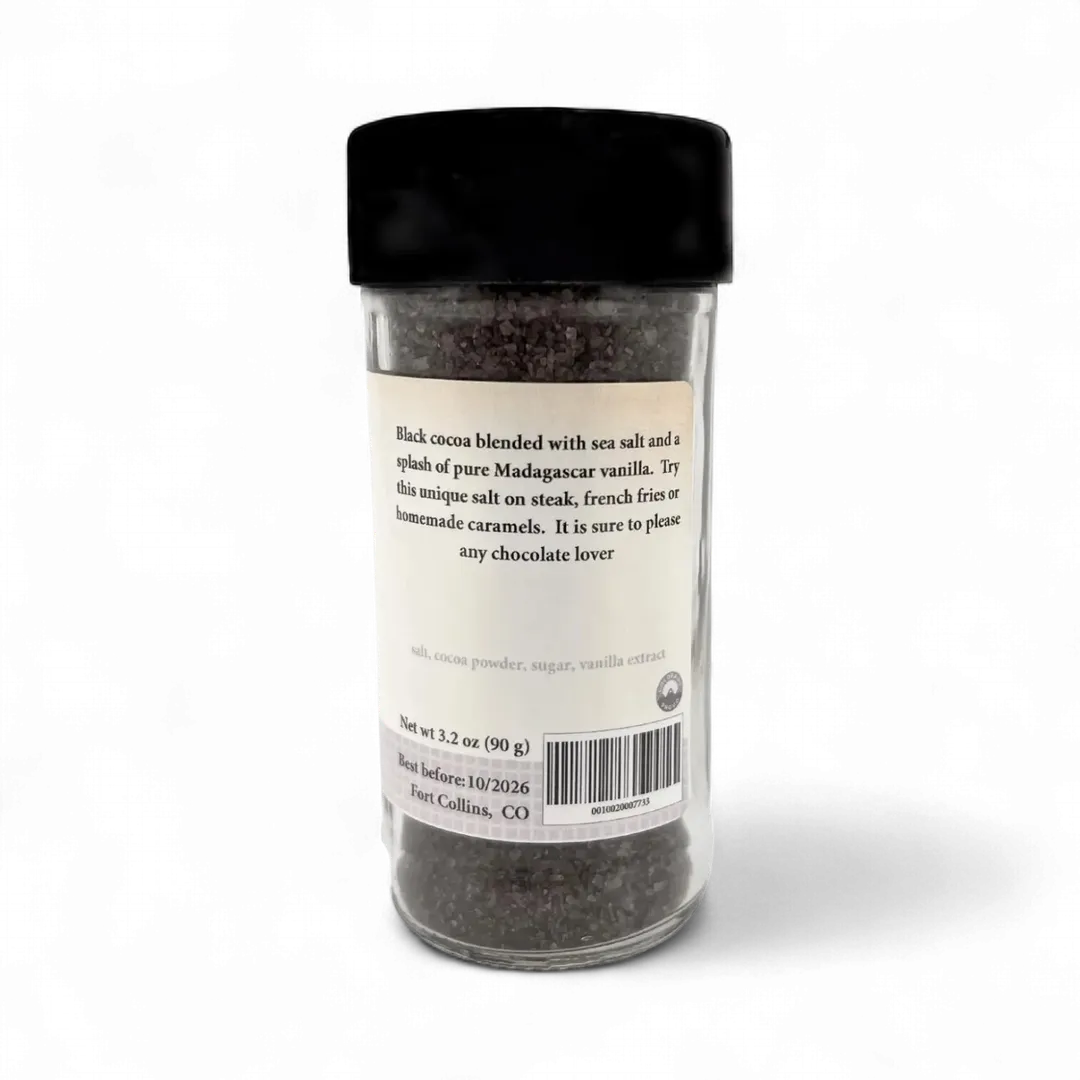 Dark Chocolate Salt, Gourmet Salt for Cooking & Grilling, Gourmet Salt - Case of 12 Jars