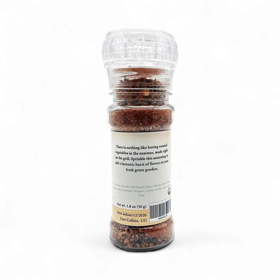 Roasted Vegetable Seasoning, Whole, All-Purpose Seasoning - Case of 12 Grinder Jars