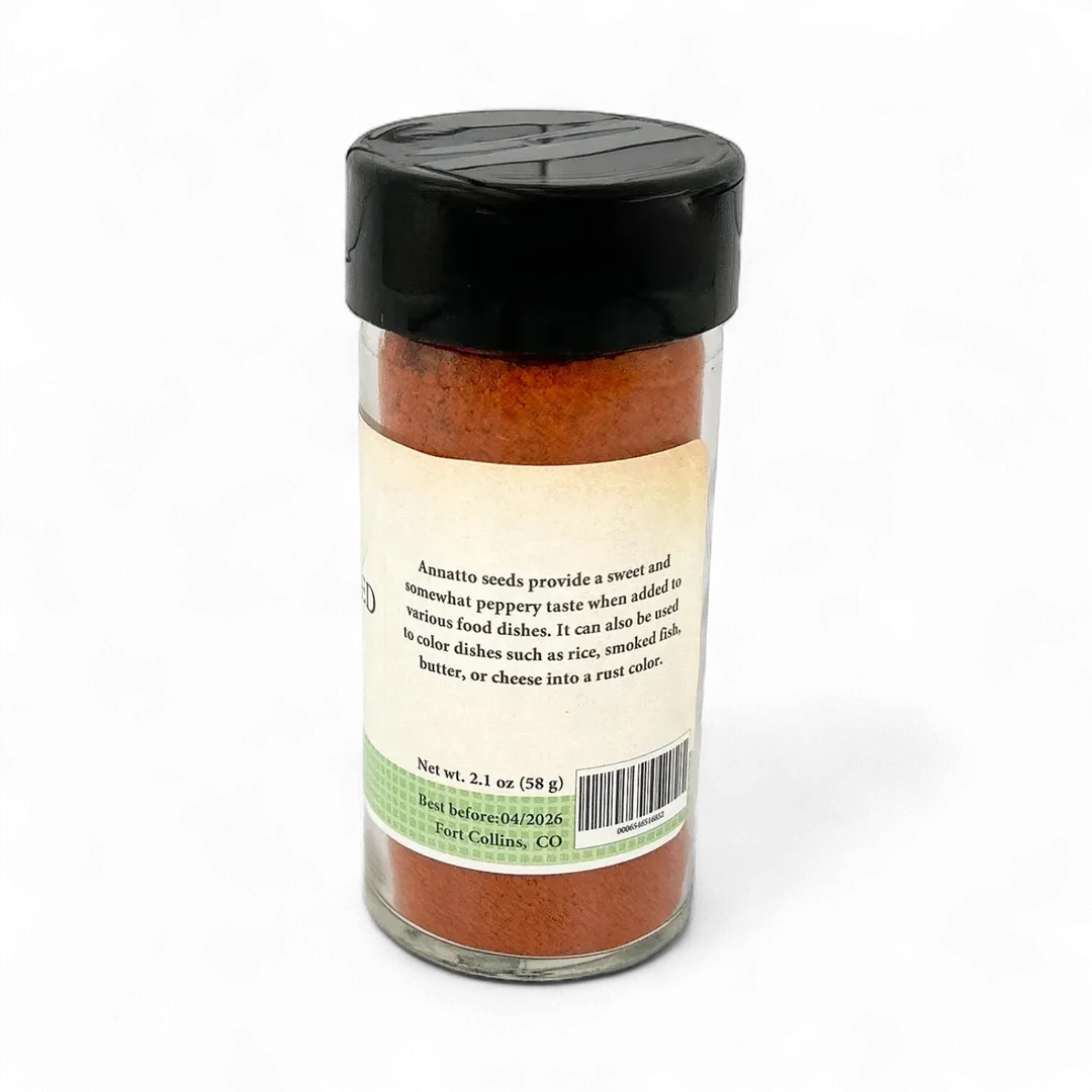 Annatto Seed Powder, Fresh Ground Achiote - Case of 12 Jars