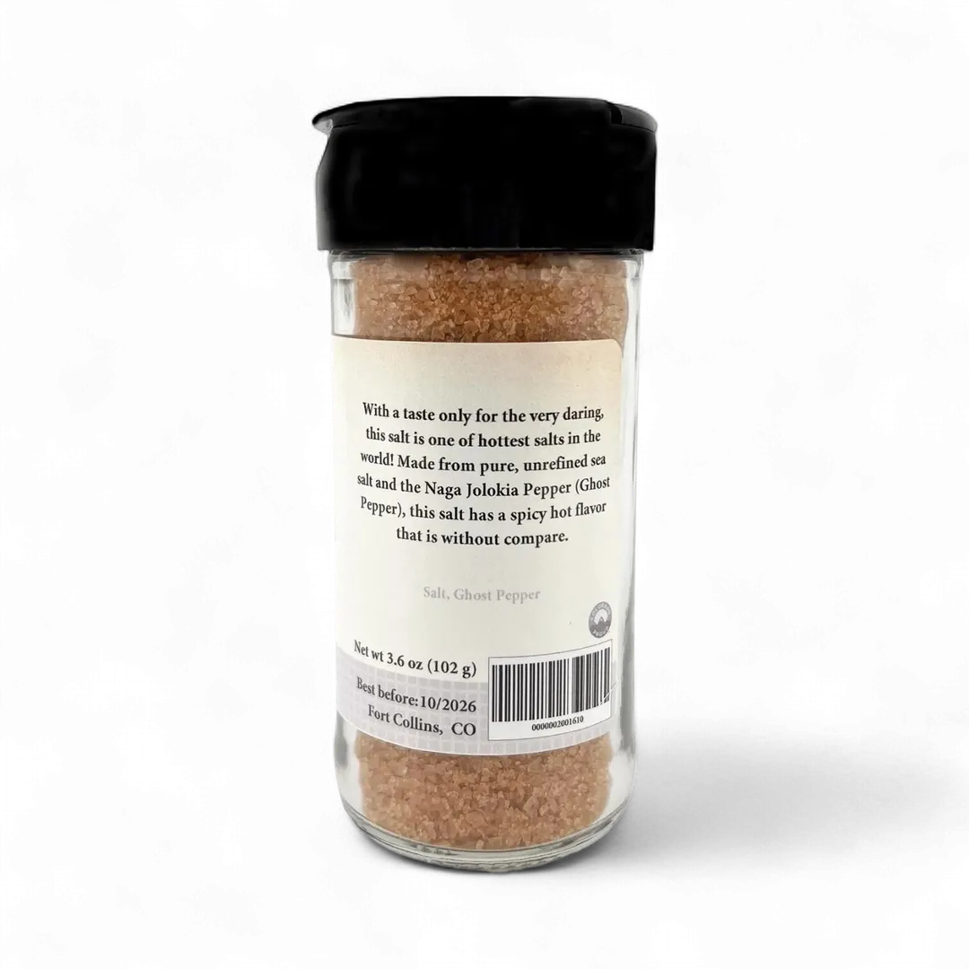 Ghost Pepper Salt, Spicy Salt for Cooking & Grilling, Gourmet Salt, Cocktail Rimming Salt - Case of 12 Jars