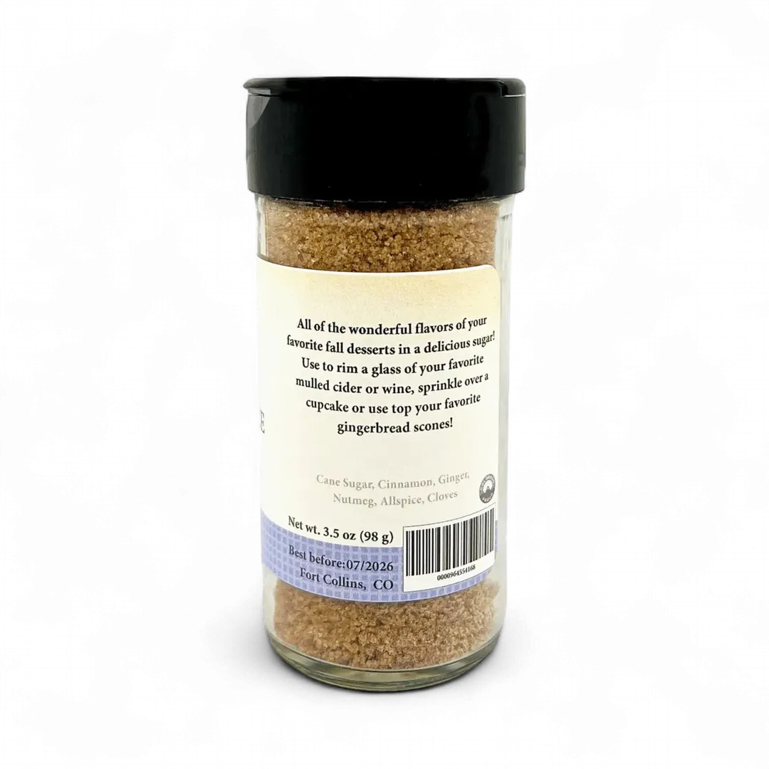 Pumpkin Spice Sugar, Gourmet Sugar for Baking, Rimming Sugar for Cocktails, Coffee and Tea - Case of 12 Jars