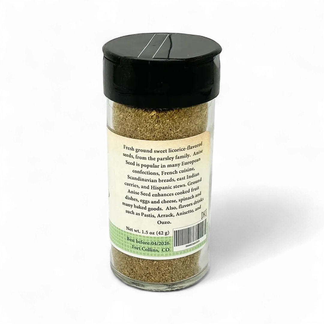 Anise Seed, Ground,  Fresh Gourmet Spices - Case of 12 Jars