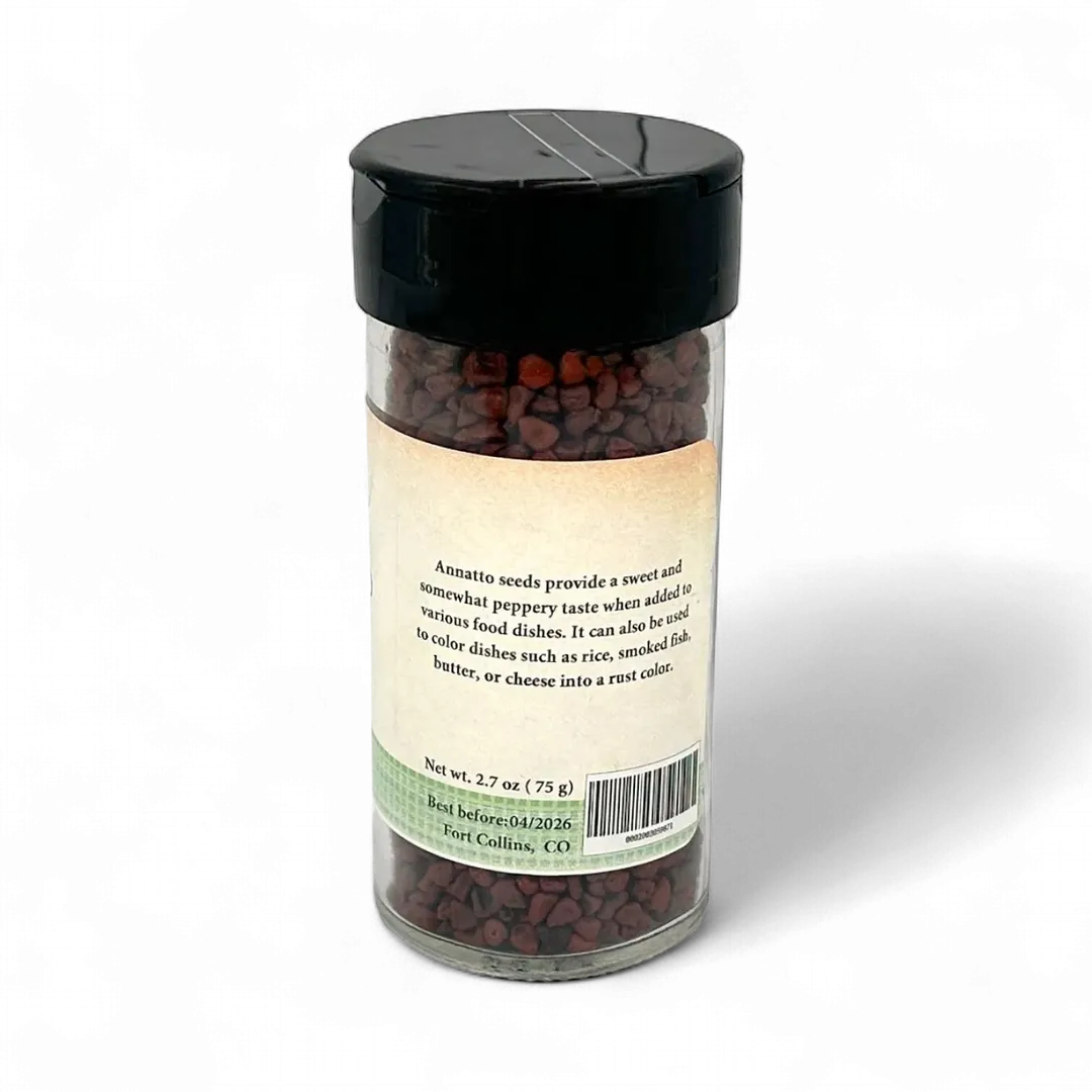 Annatto Seed, Whole, Achiote Gourmet Spice - Case of 12 Jars
