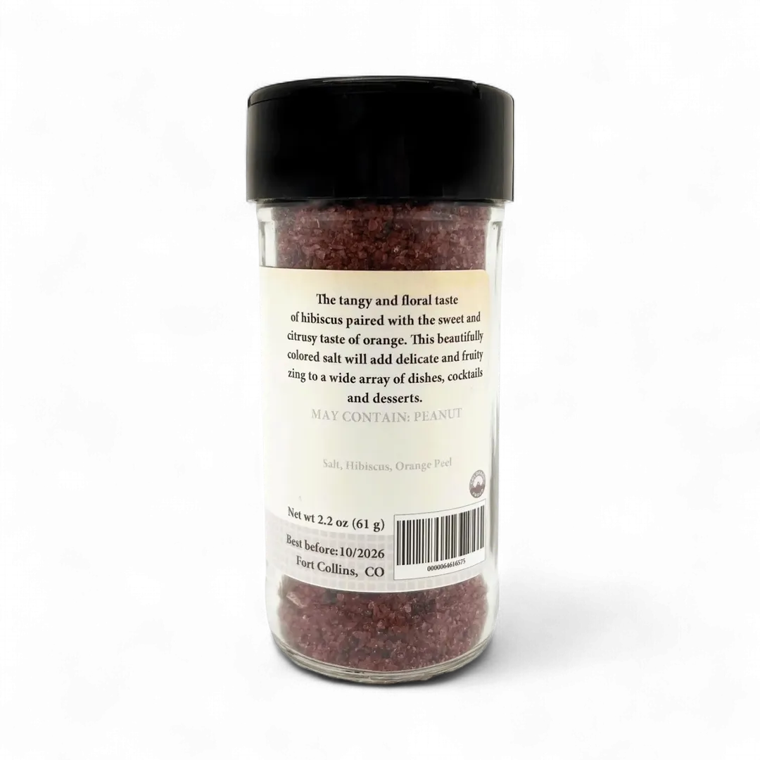 Hibiscus Salt for Cocktails, Salt for Cooking & Grilling, Gourmet Salt, Cocktail Rimming Salt - Case of 12 Jars
