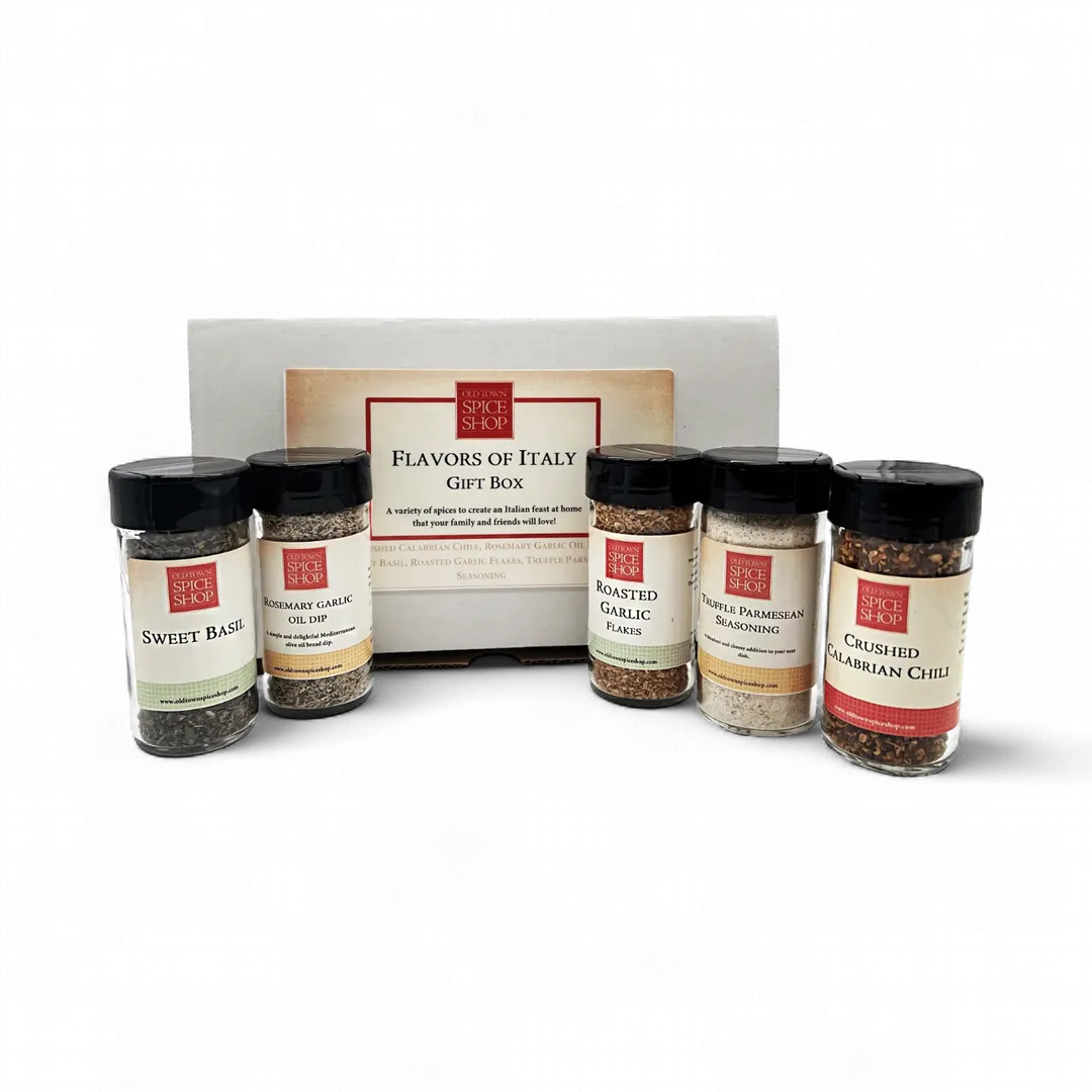 Flavors of Italy Gift Box, Gourmet Spices & Seasoning Set
