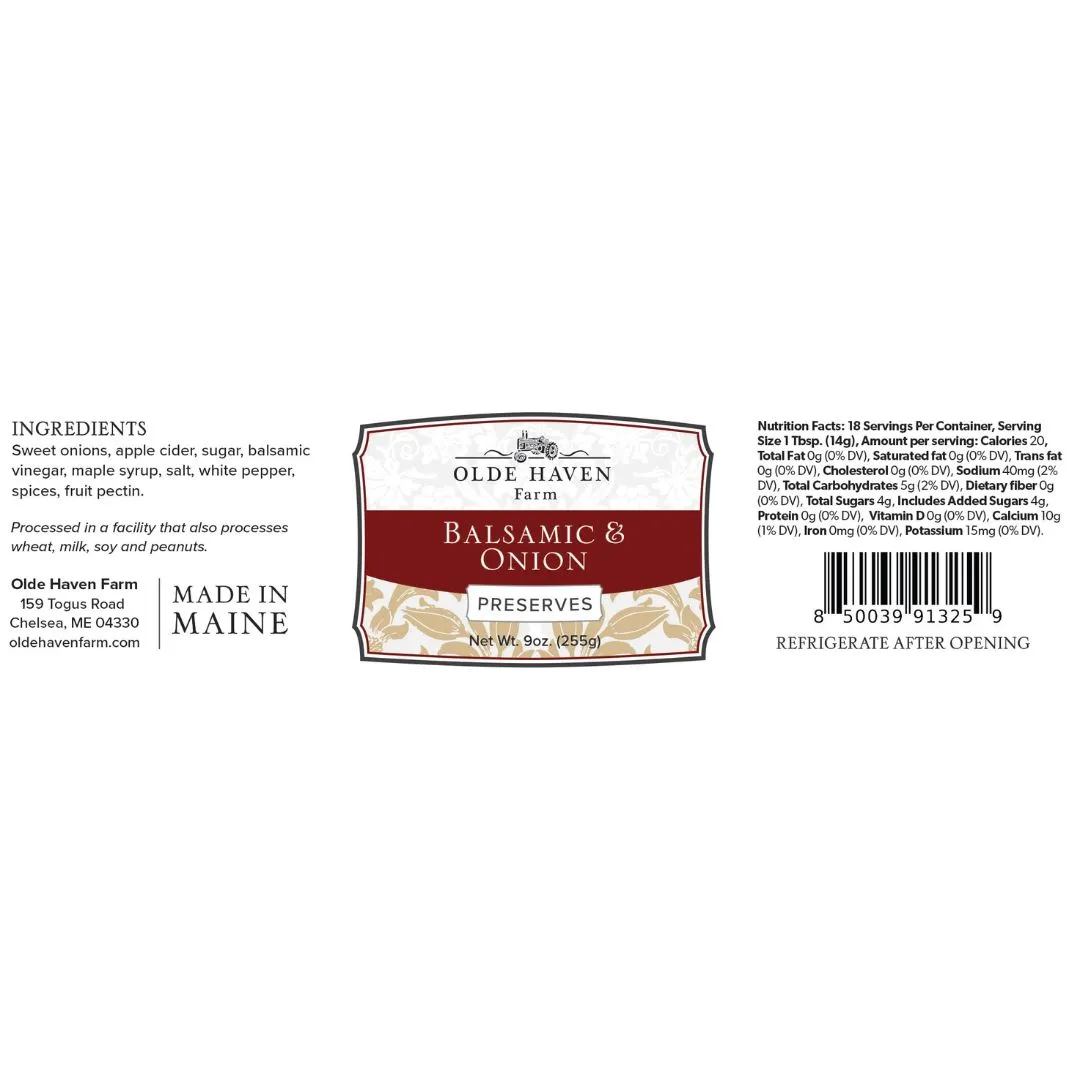 Balsamic Onion Preserves 9 oz
