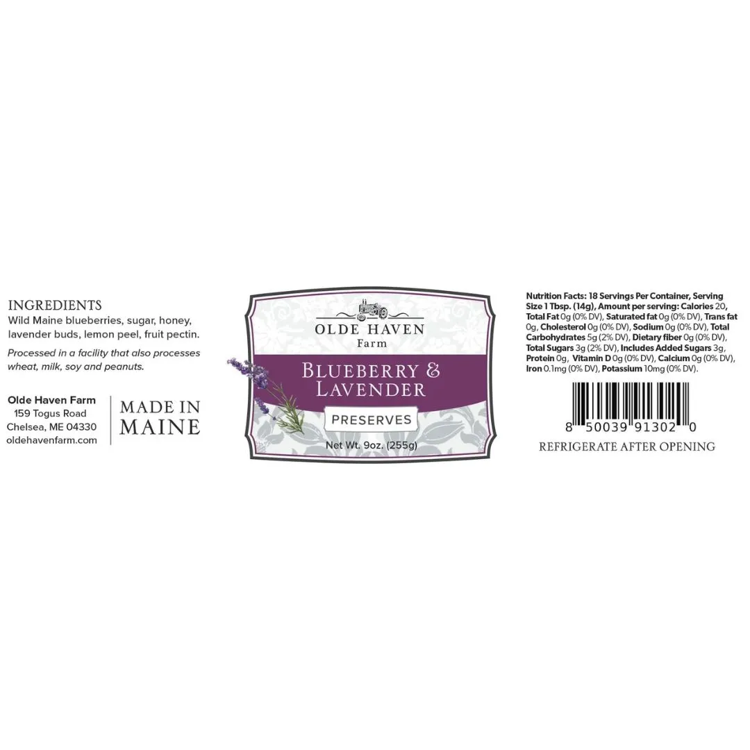 Blueberry Lavender Preserves 9oz