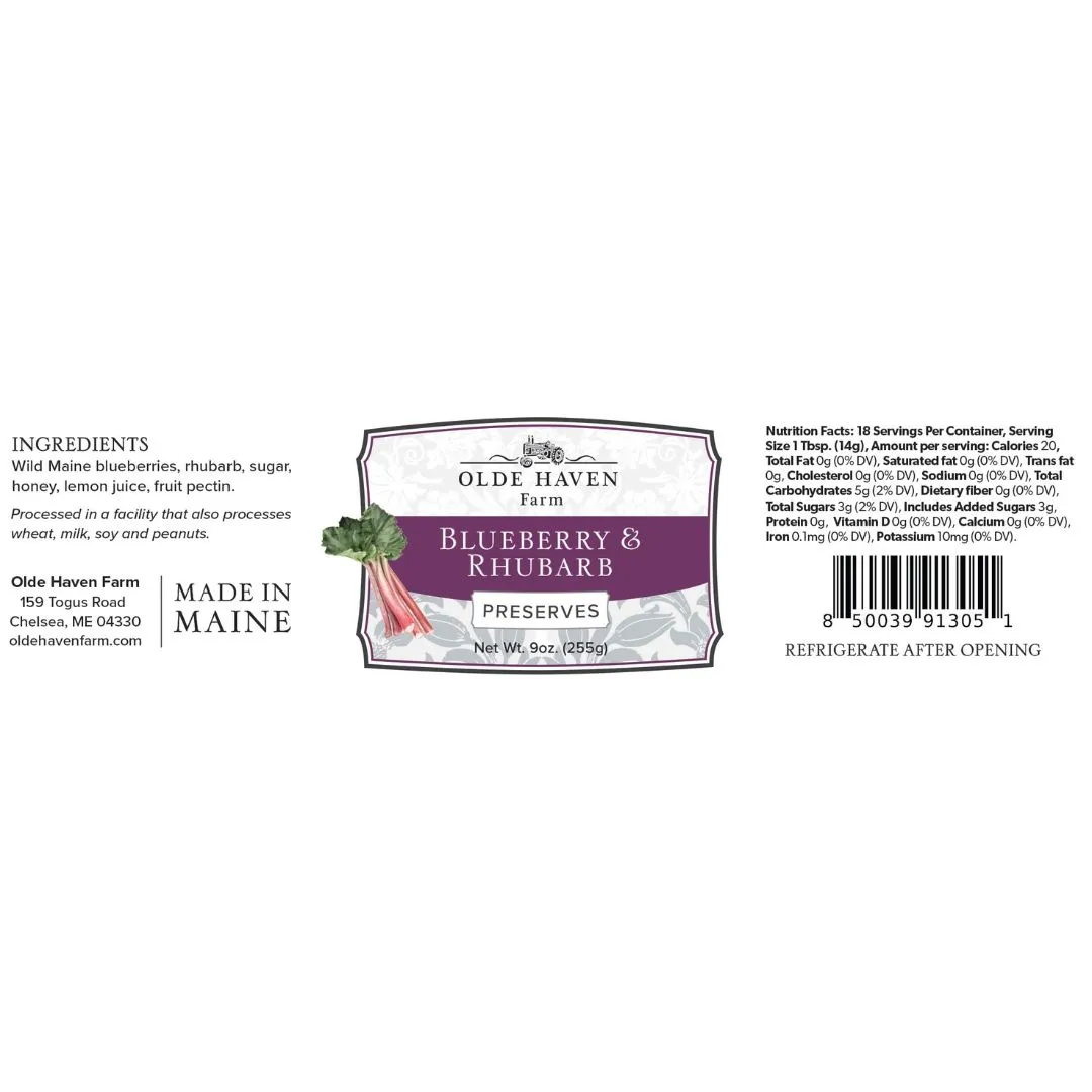 Blueberry Rhubarb Preserves 9oz