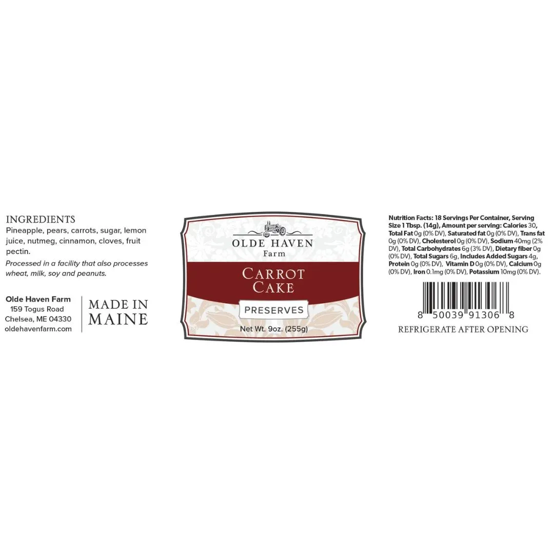 Carrot Cake Preserves 9oz