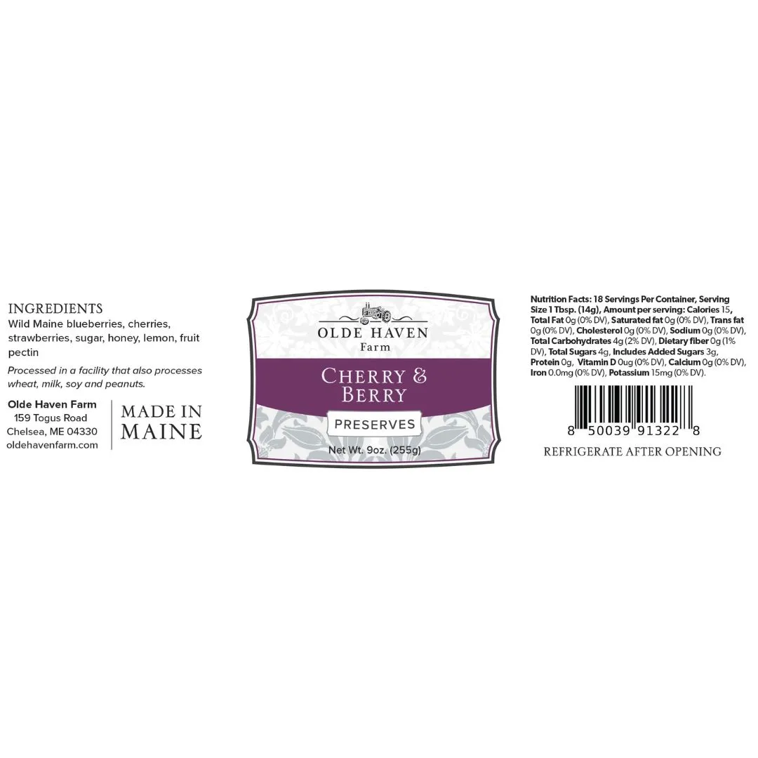 Cherry Berry Preserves 9oz