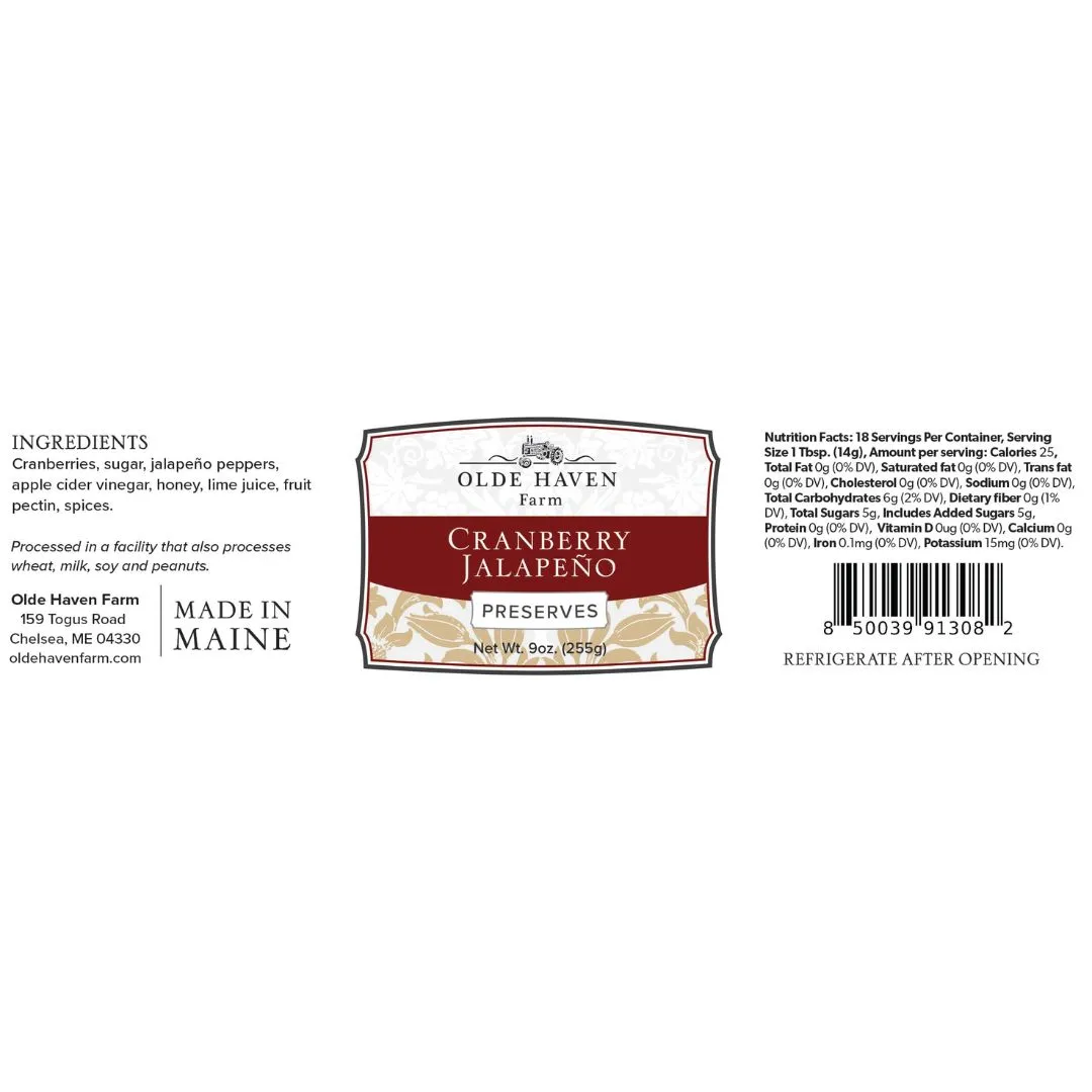 Cranberry Jalapeño Preserves 9oz